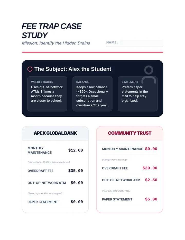 Fee Trap Case Study Activity