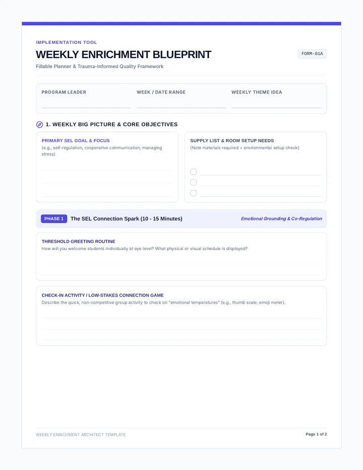 Enrichment Planner Template page 1
