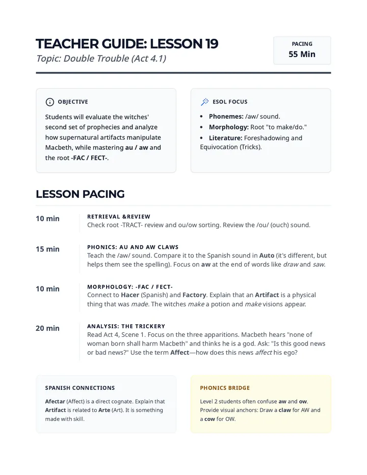 Double Trouble Teacher Guide