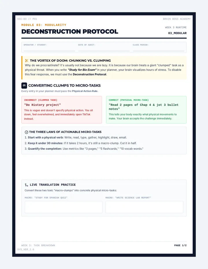 Task Breakdown Worksheet