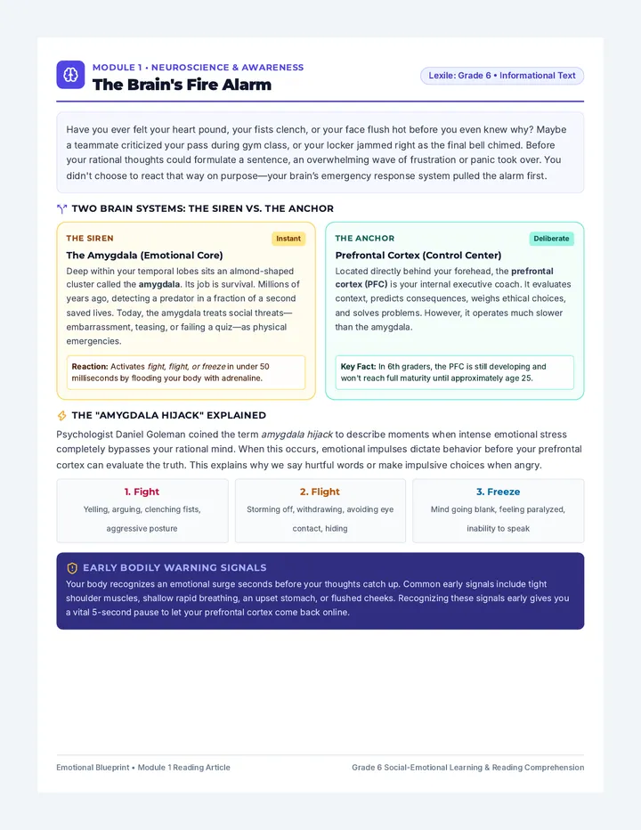 Brain Alarms Reading Article