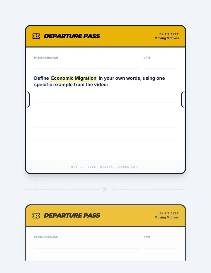 Departure Pass Exit Ticket