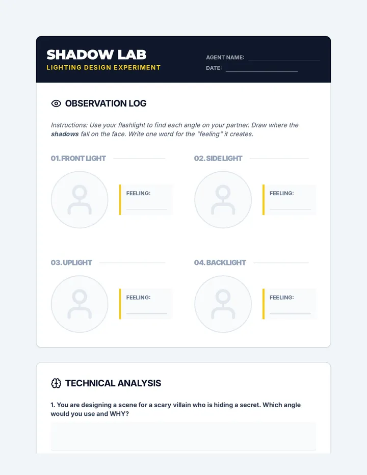 Shadow Lab Worksheet