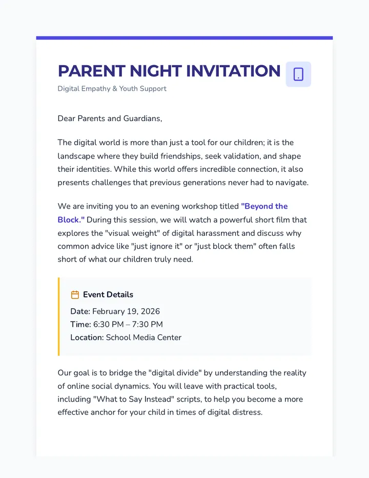 Digital Connection Letter