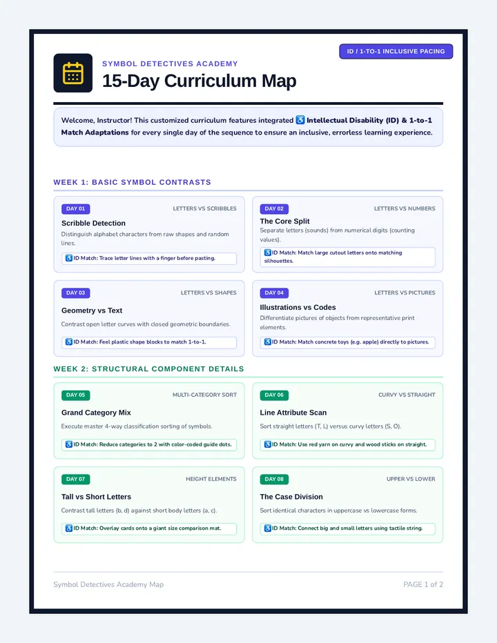 Symbol Academy 15-Day Calendar page 1