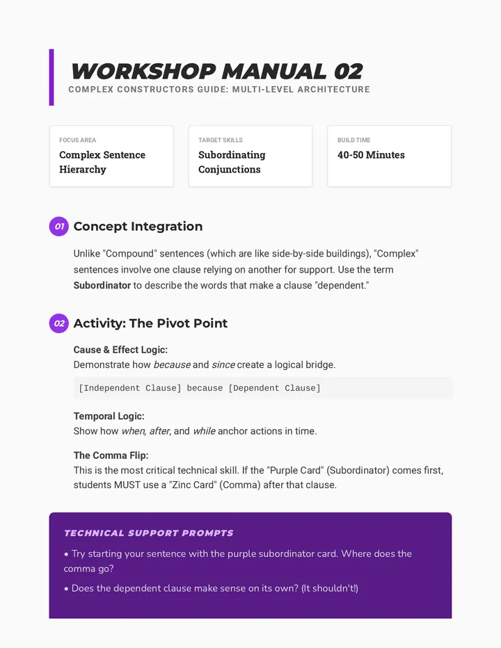 Complex Constructors Teacher Guide