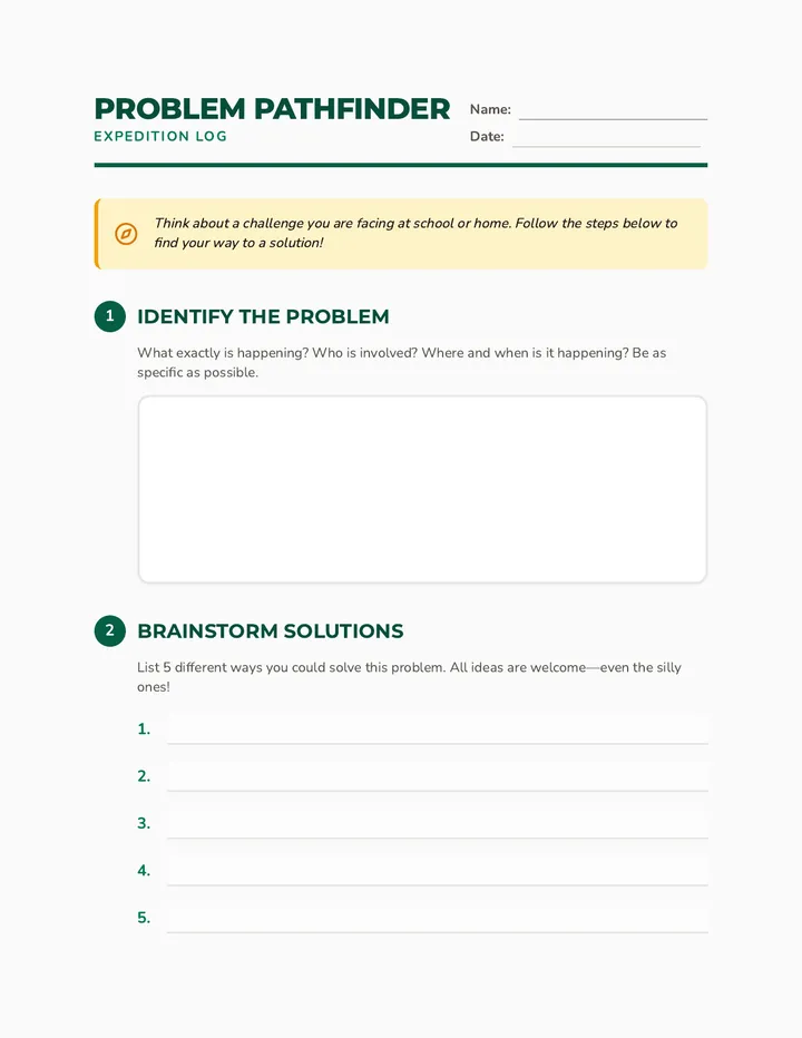 Problem Pathfinder Worksheet