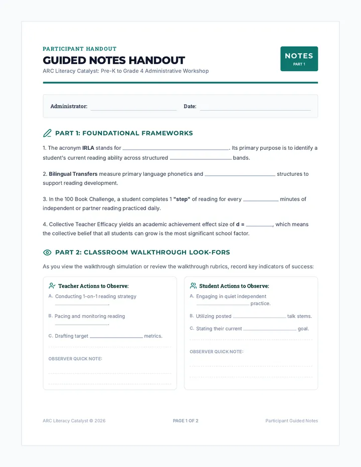ARC Guided Notes Handout
