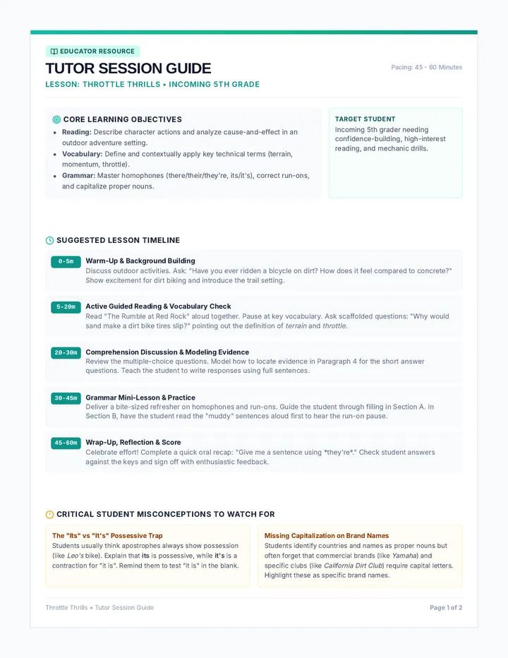 Tutor Session Guide