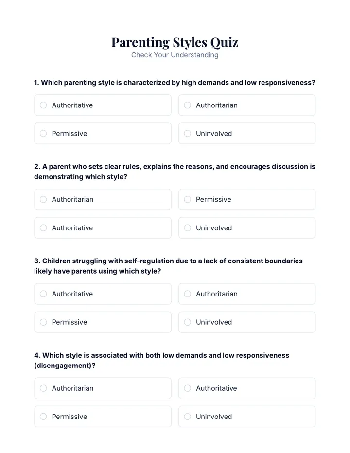 Parenting Styles Quiz