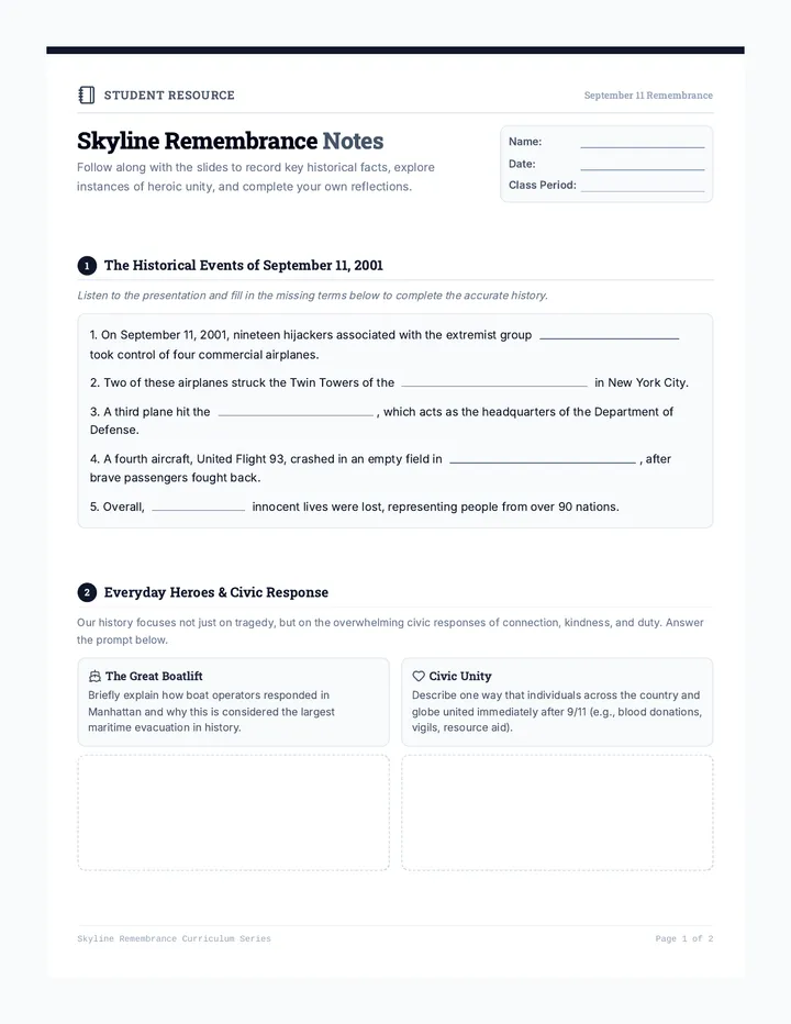 Skyline Remembrance Notes