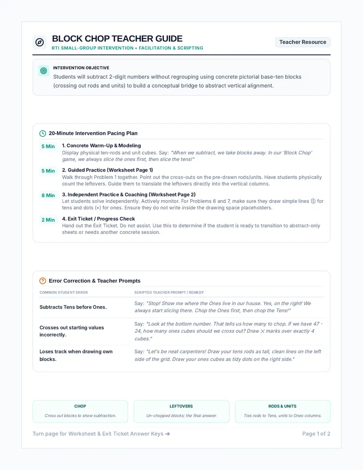 Block Chop Teacher Guide page 1