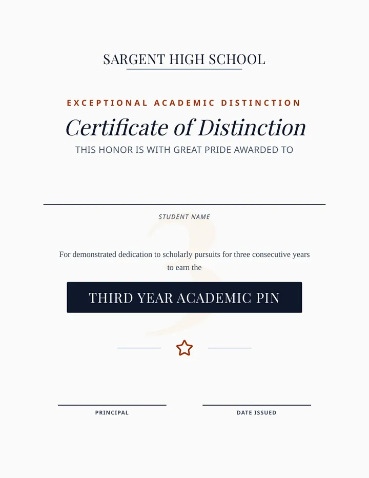 Third Year Pin Award