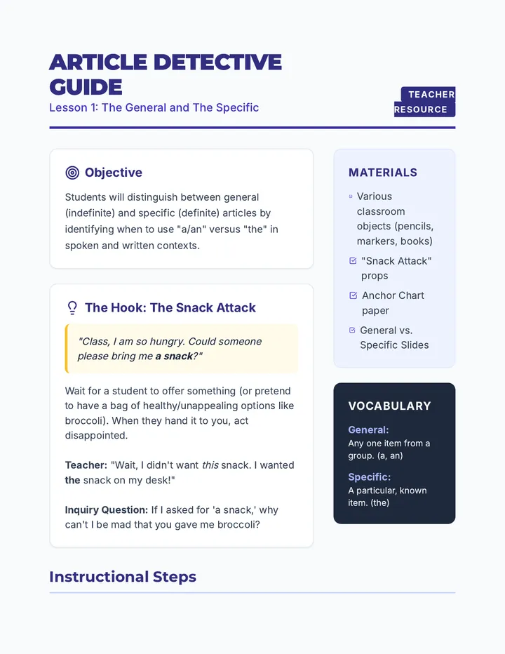 Article Detective Teacher Guide