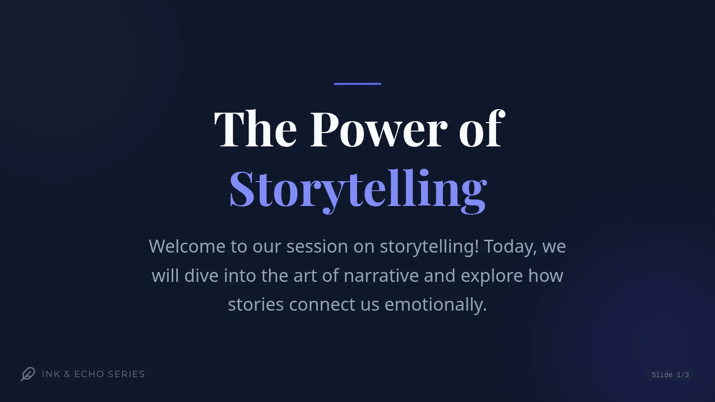 Storytelling Slides Presentation