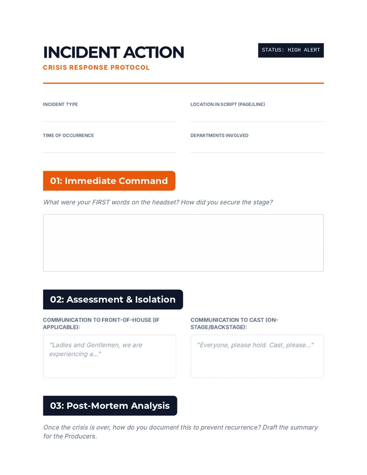 Incident Action Worksheet