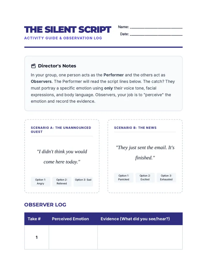 Silent Script Role Play Scenarios