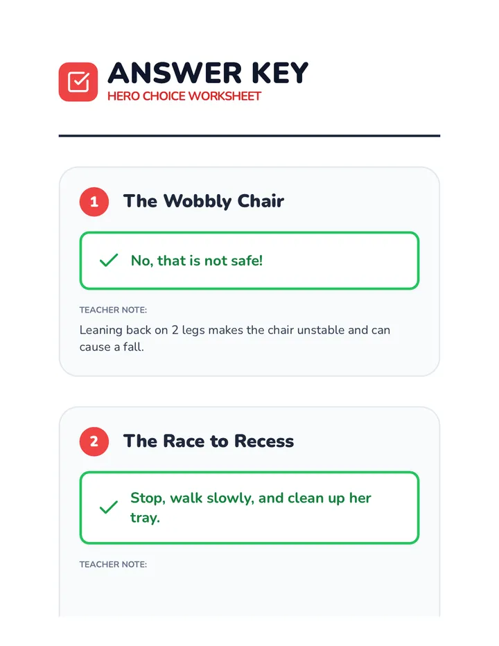 Hero Key Answer Key