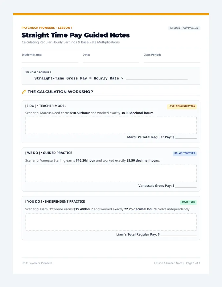 Straight Time Pay Notes