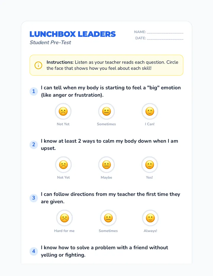 Lunchbox Leaders Assessment