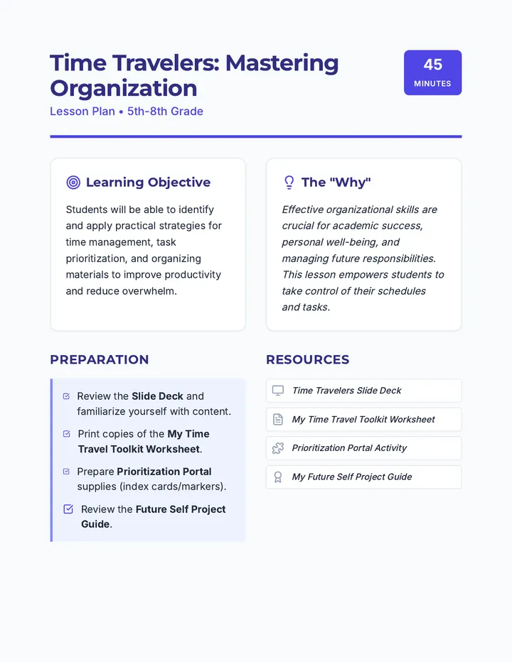 Time Travelers Lesson Plan