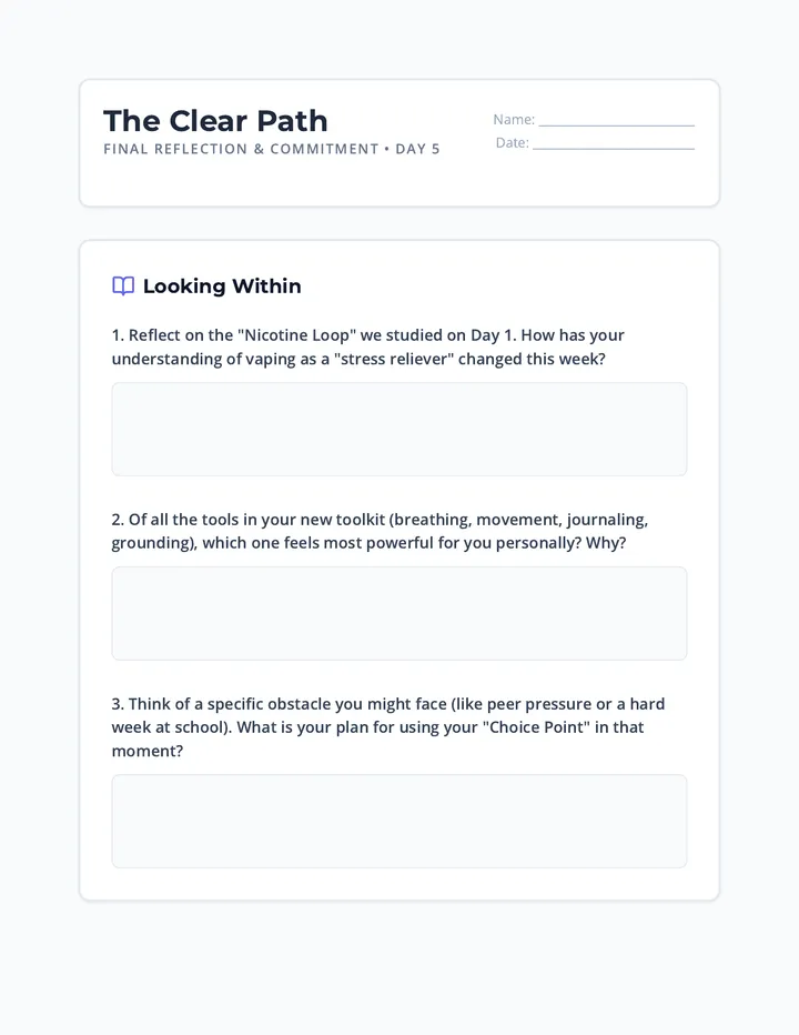 Clear Path Reflection Worksheet
