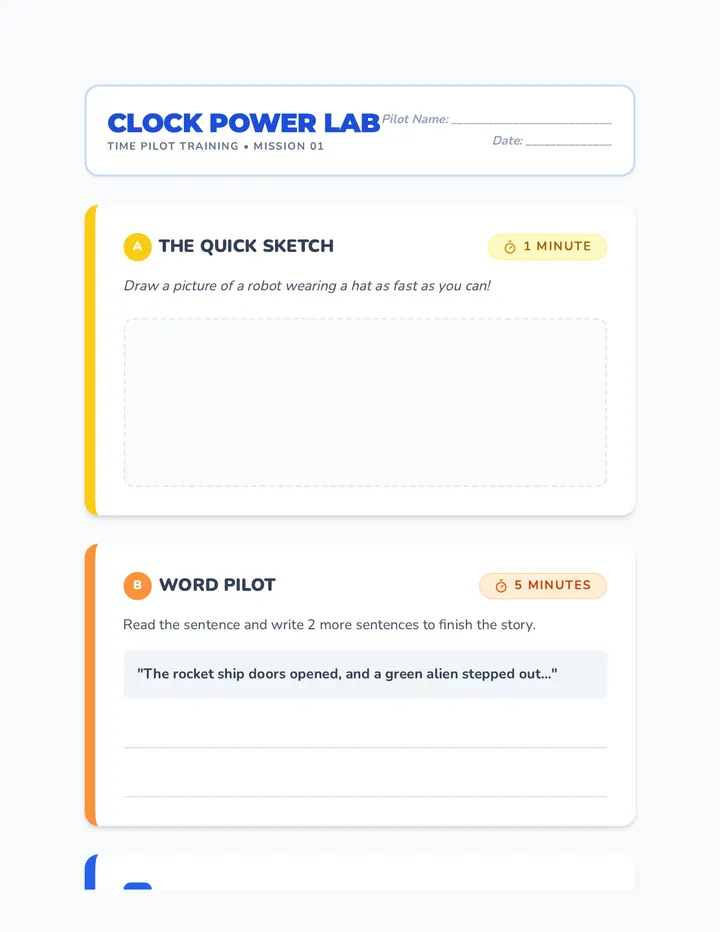 Clock Power Activity Sheet