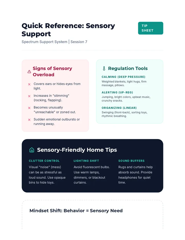 Sensory Processing Tip Sheet