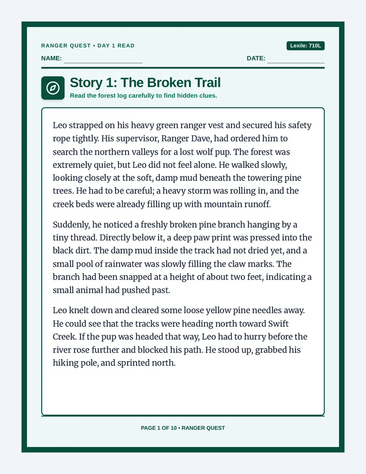 Wilderness Rangers Workbook