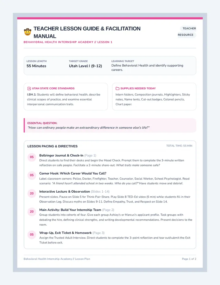Welcome Intern Teacher Guide