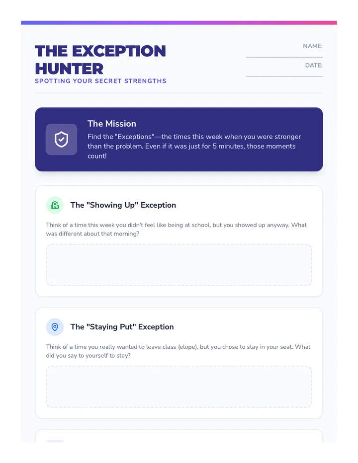 Exception Hunter Worksheet