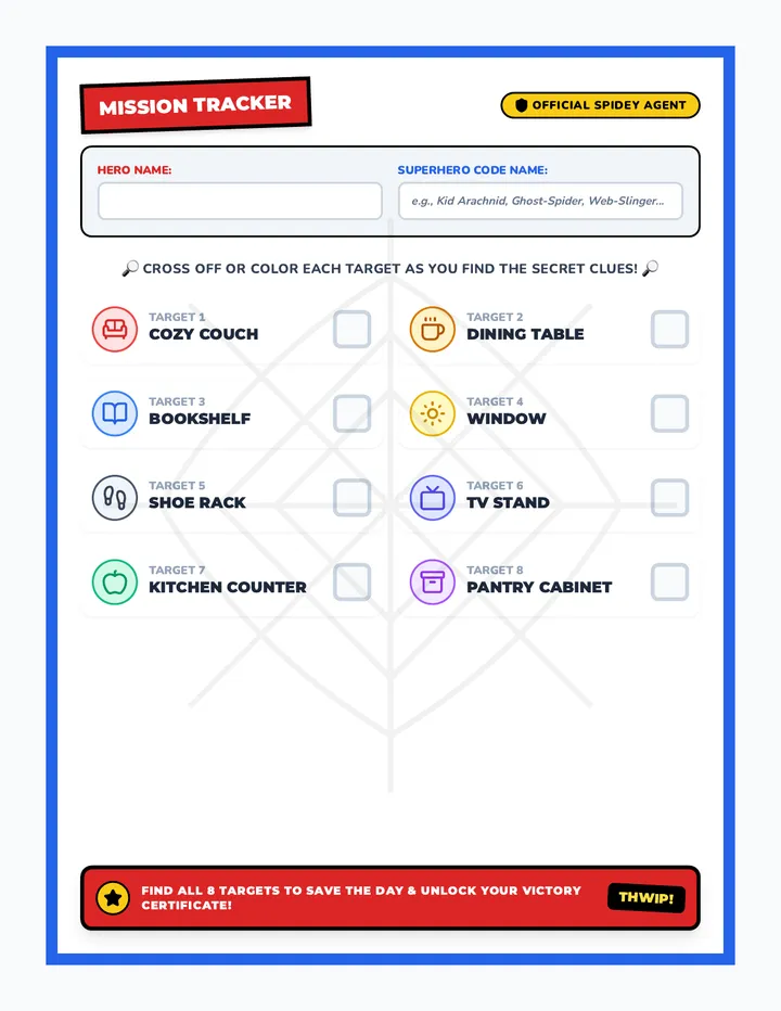 Spidey Checklist Map