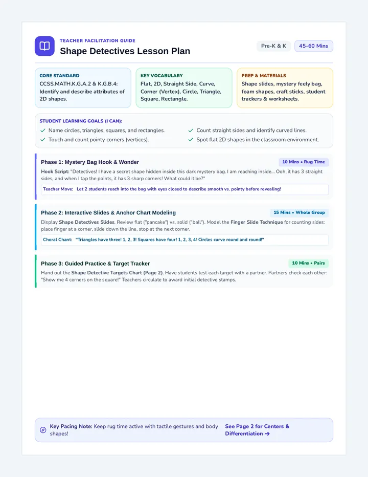 Shape Detectives Lesson Plan