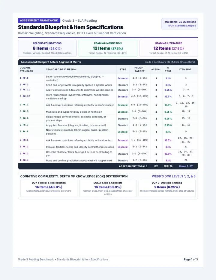 Standards Blueprint and Scoring Guide