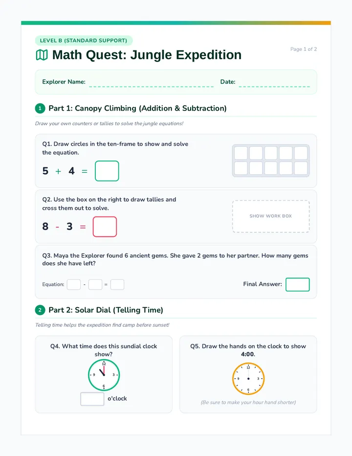 Math Quest Level B Quiz