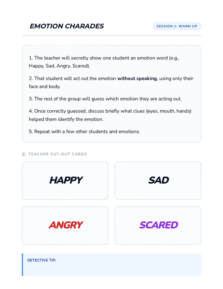 Emotion Charades Warm Up