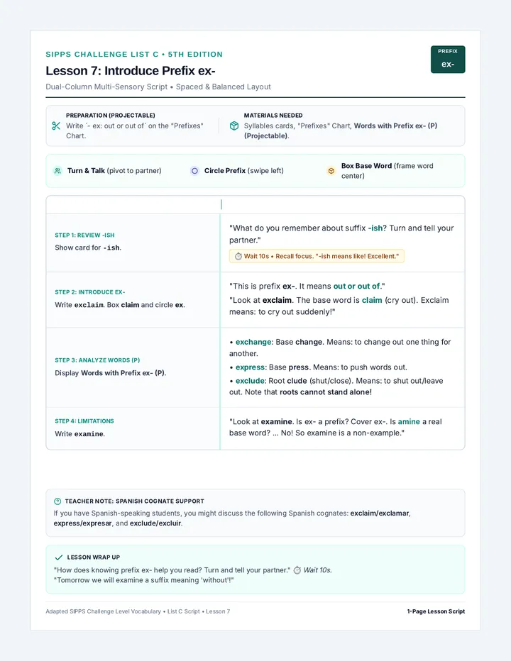 Sipps Challenge Script Guide 7