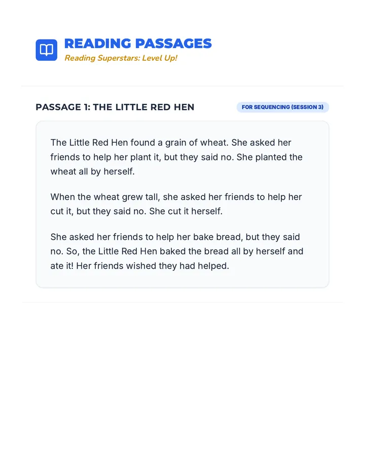 Reading Comprehension Passages