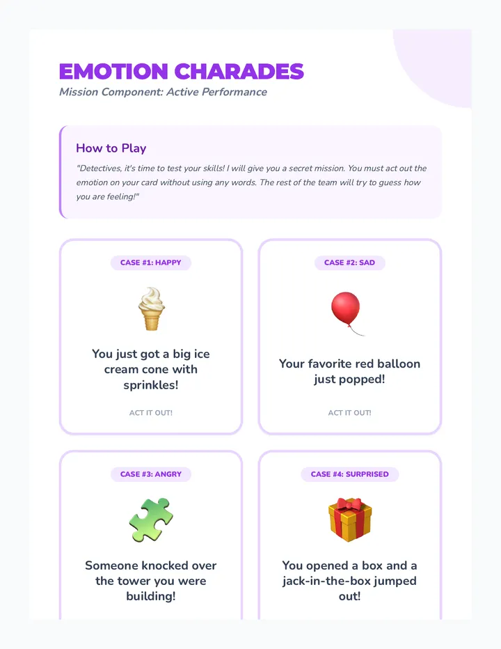 Emotion Detective Activity Pack