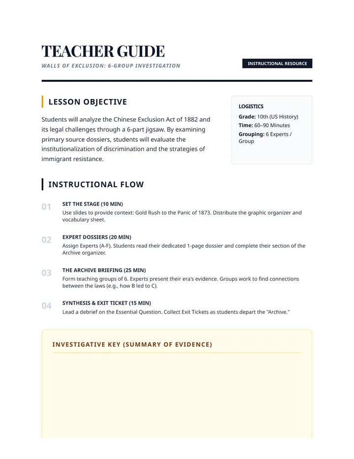 Exclusion Archive Teacher Guide