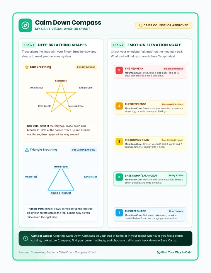 Calm Down Compass Chart