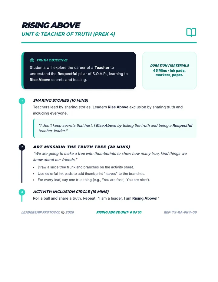 Rising Above Teacher Teacher Guide