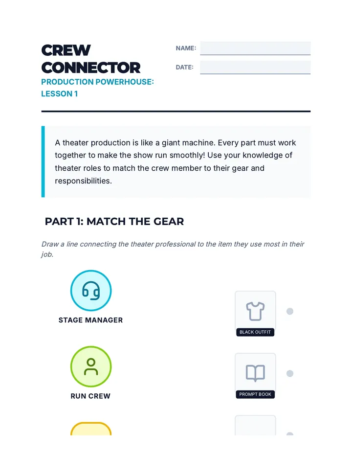 Crew Connector Worksheet
