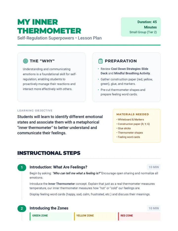 Thermometer Lesson Plan