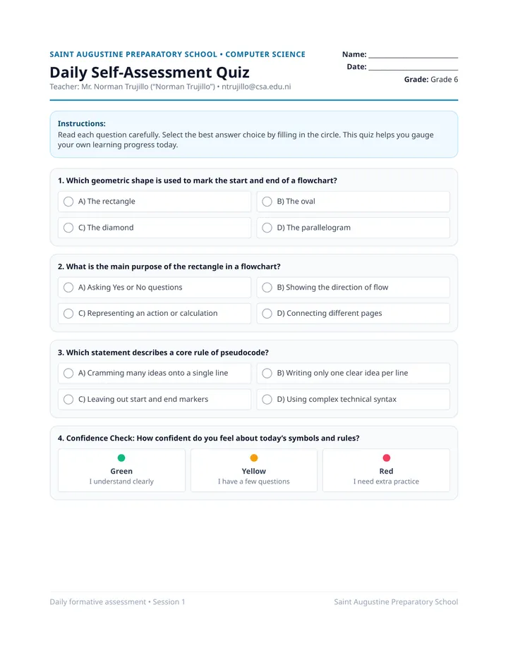 Daily Quiz Rules and Symbols