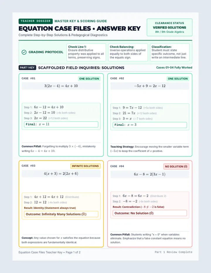 Equation Case Files Answer Key