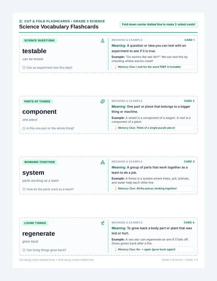 Science Vocabulary Flashcards