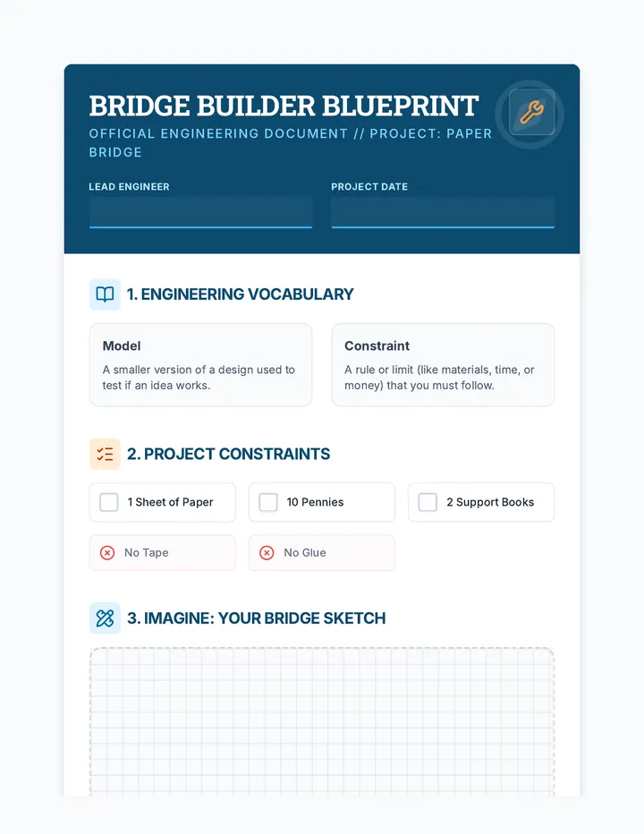 Bridge Builder Blueprint Worksheet
