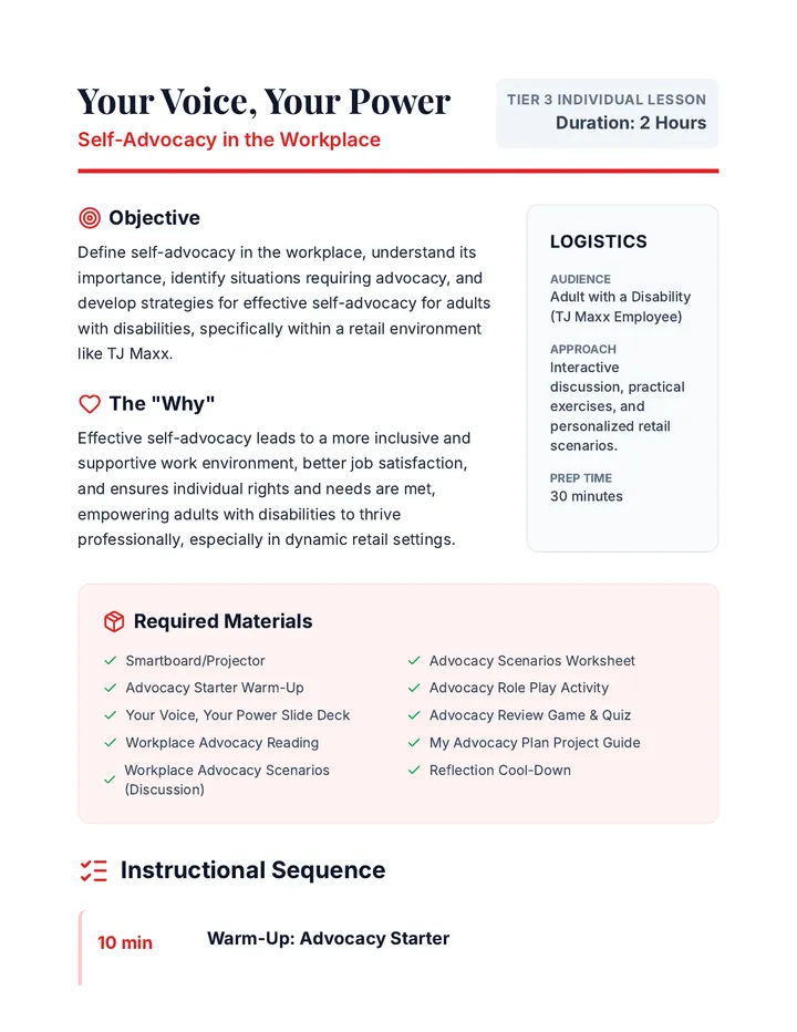 Your Voice Your Power Lesson Plan
