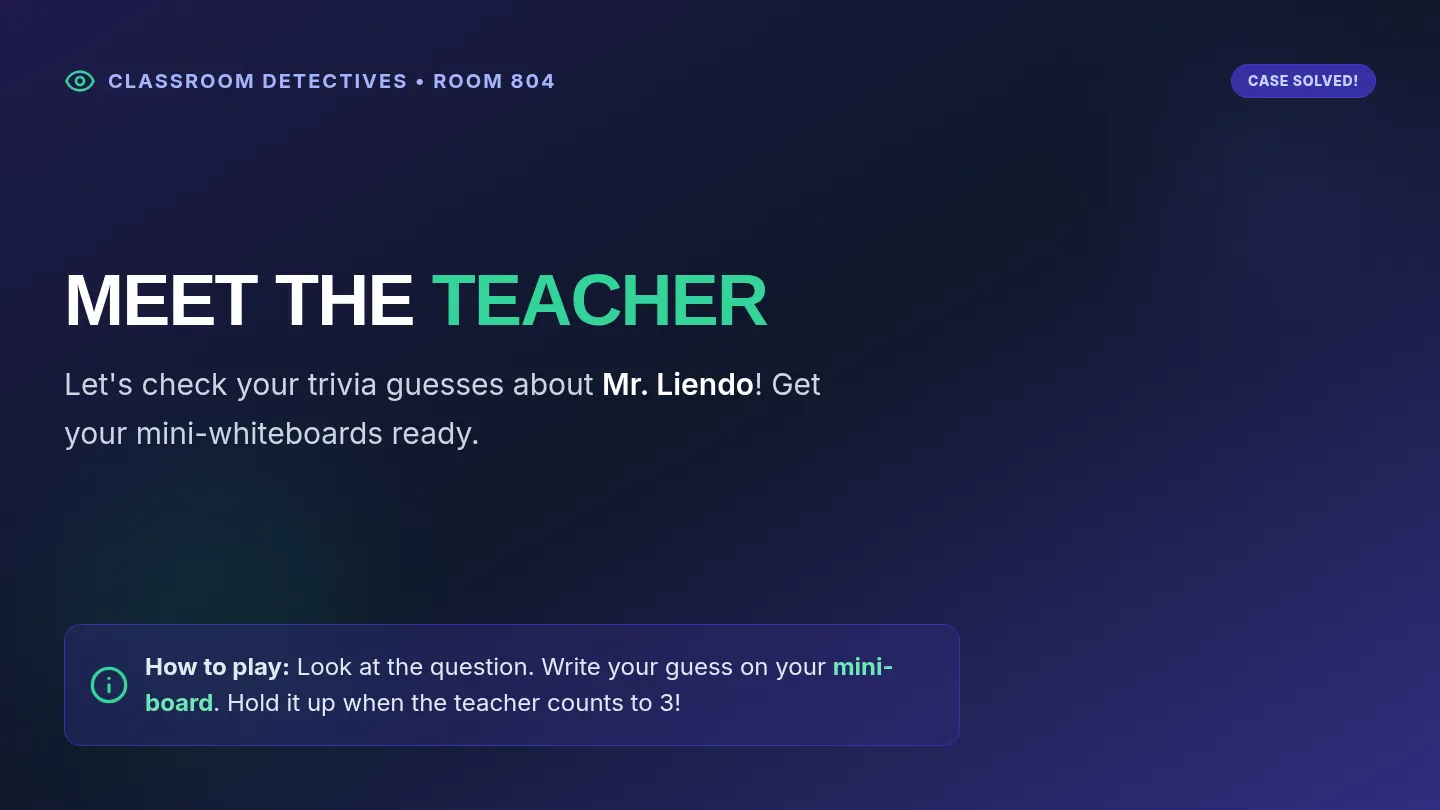 Teacher Trivia Slides